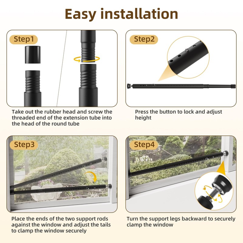 Sliding Door Bar,Window Lock Bars Adjustable,17-50 Inches Window Stopper with... gallery