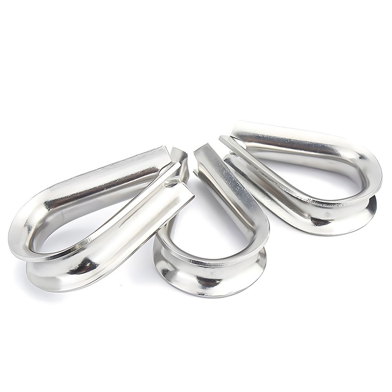 Thimble Thimbles Wire Cable Rope A2Stainless Steel Cable Clips Clamps 1.5mm-32mm gallery
