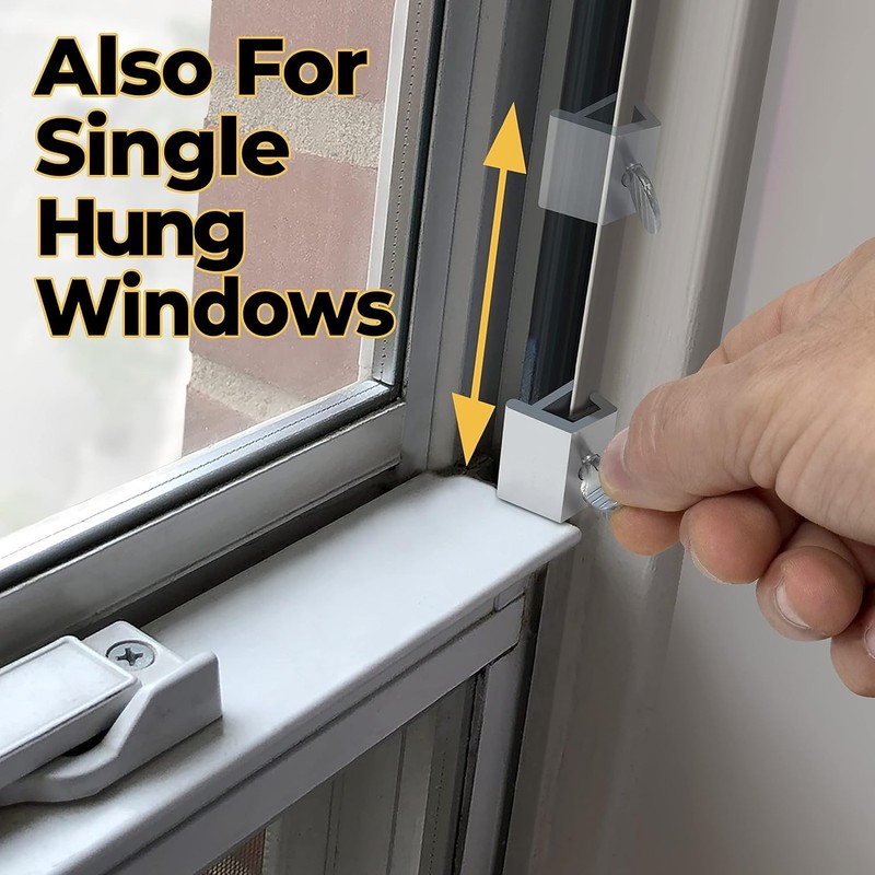 Window Locks 10 Pack Adjustable Aluminum Security No-Drill Horizontal Vertical gallery