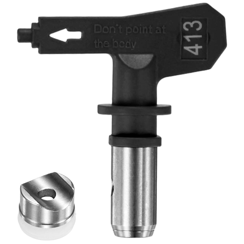 1-Set Paint Sprayer Tips Tungsten Steel with 1 Pad [Black, 413]