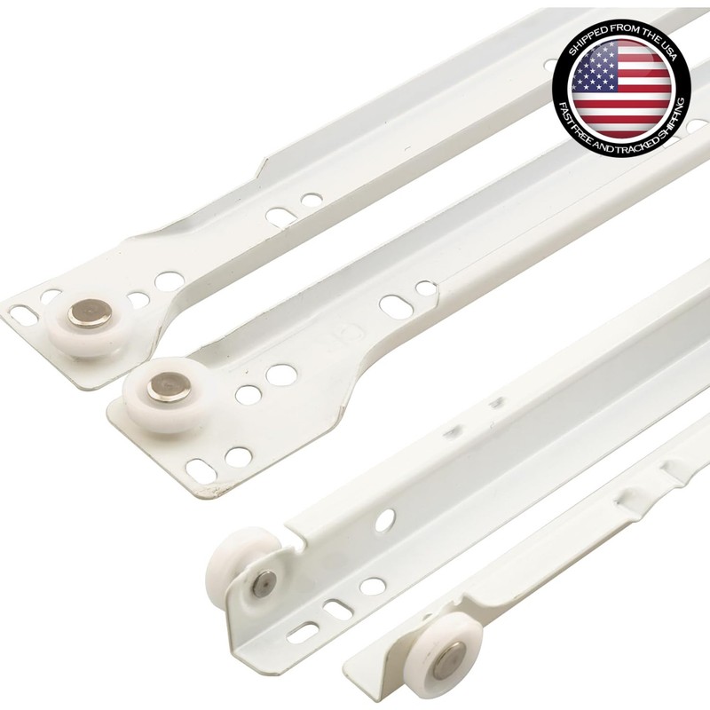 R 7211 Self-Closing Drawer Slide Kit – 17-3/4 In. Steel Tracks, 75 Lbs Capacity