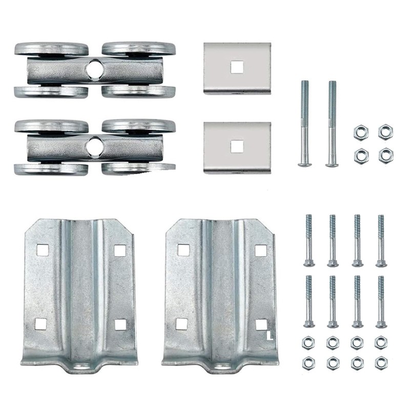 Box Rail Hanger Kit 2 Set,Exterior Barn Door Hardware Kit,Each Rated Safe Wor…