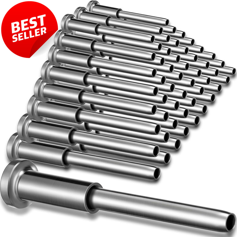 Cable Railing Kit 1/8" T316 Stainless Invisible Receiver Swage Stud 60 Pack - US