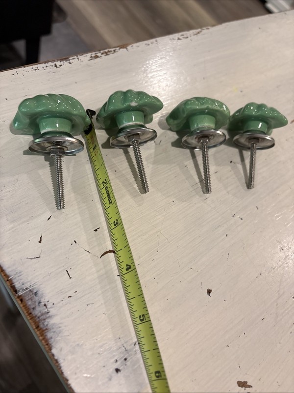 Seashell Anchor Knobs Drawer Pulls Green Beach Nautical Decor Set 4 gallery