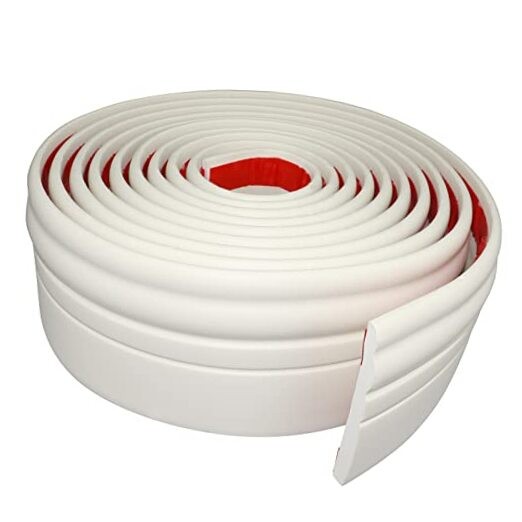 Wall Base Molding Trim Peel and Stick Rubber Baseboard Moulding 4” Wide