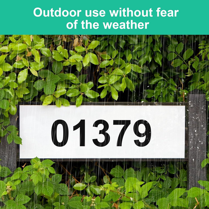 Reflective Mailbox Numbers, 4 Sets Large 0-9 Self Adhesive Number Stickers, Addr gallery