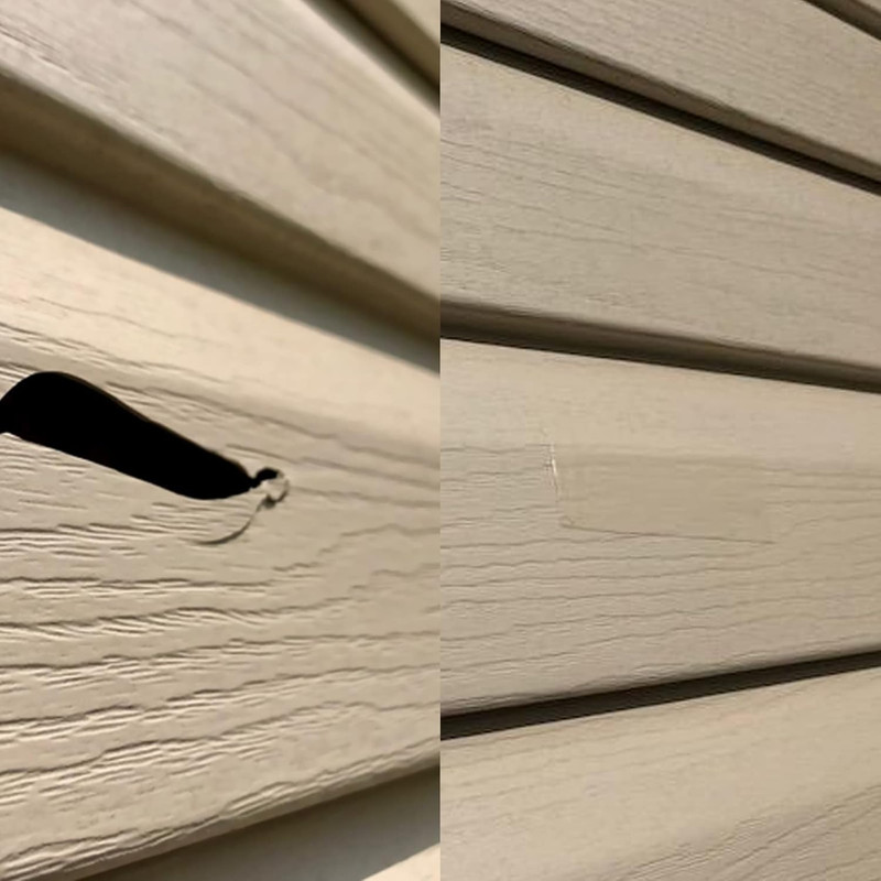 Vinyl Siding Repair Kit, White Durable Self-Adhesive Vinyl Siding Patch Cut to F gallery