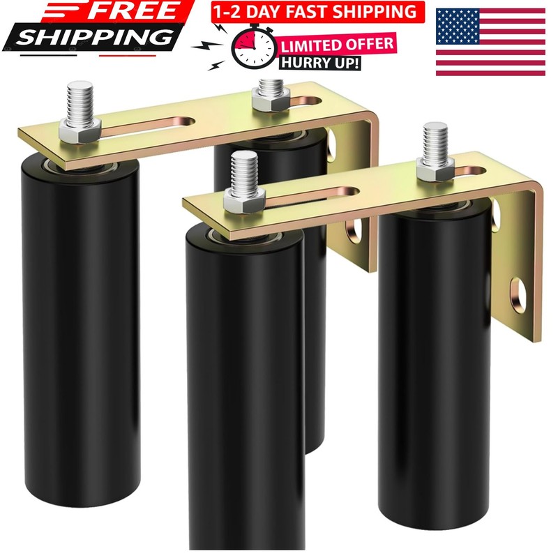 2 Pack 6″ Slide Gate Guide Roller with L-Bracket Universal Sliding Gate Rollers