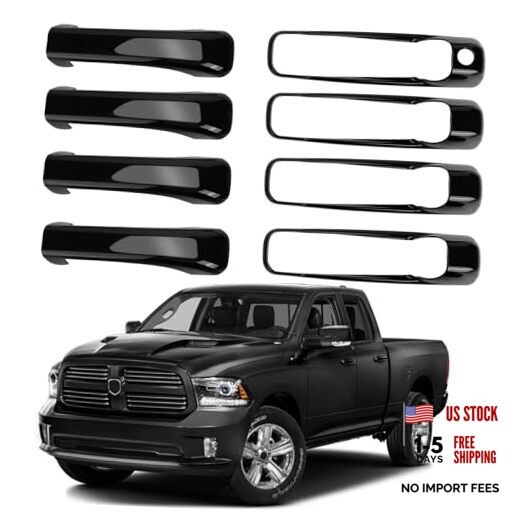 4 Sets Door Handle Covers Compatible with 2013-2018 Dodge RAM 1500 2500 Black