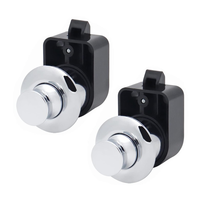 2 PCS Upgraded Metal Push Button RV Compartment Latch Catches Knob Chrome Boat