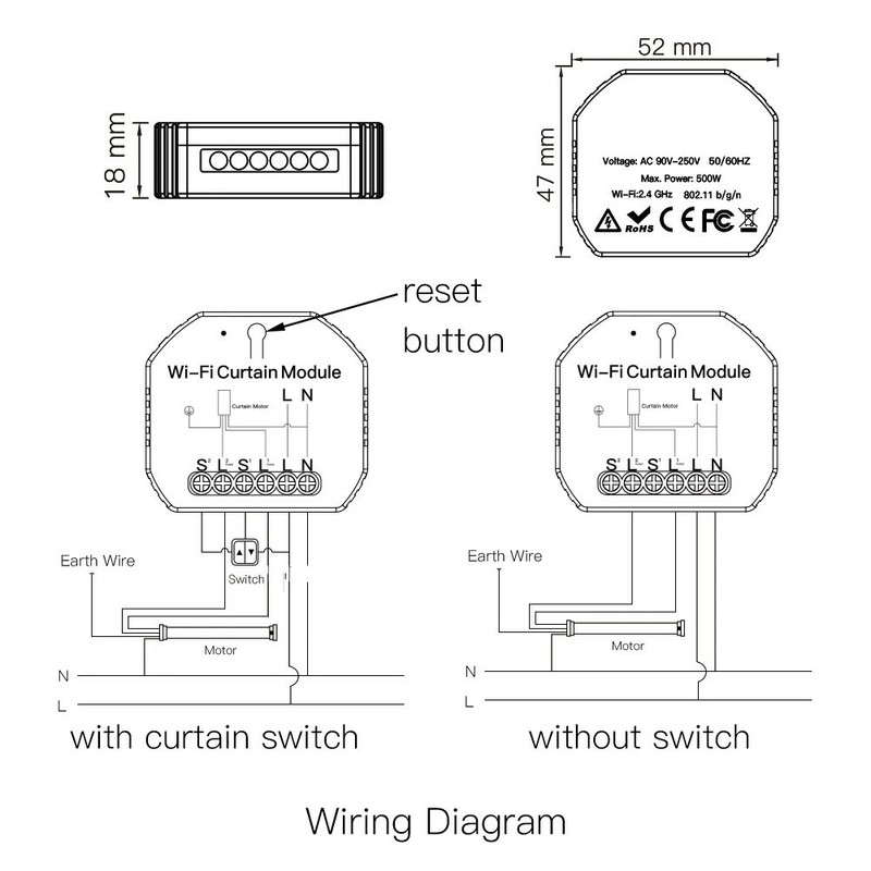 Smart Life WiFi Curtain Switch Module For Roller Shutter Blind Motor Smart Home gallery