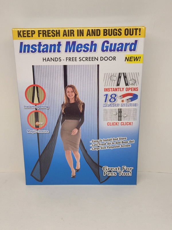 Hands Free Instant Mesh Guard Screen Door Single & Sliding Door Magnetic Closure