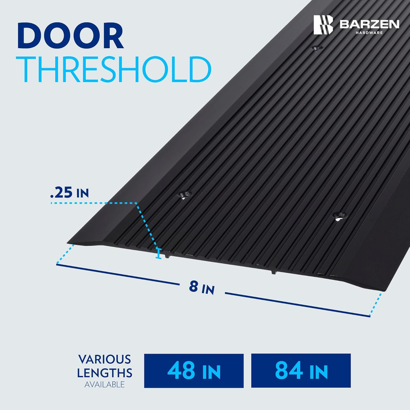 Aluminum Door Threshold Strip - ADA Compliant, 8" x 48", Black Anodized gallery