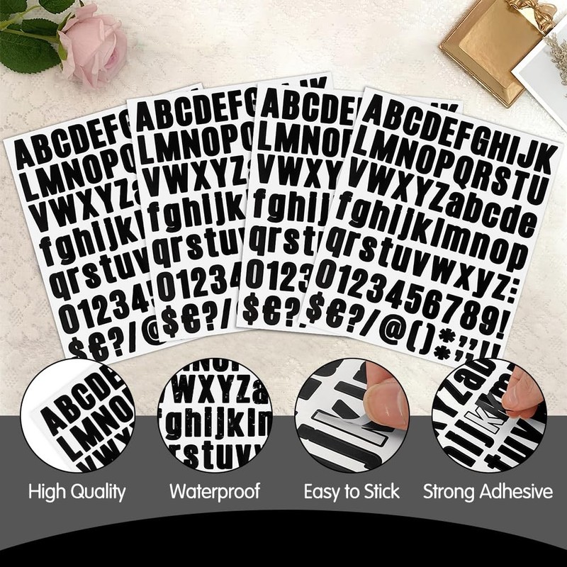 Alphabet Stickers - 10 Sheets Mailbox Numbers, 810 1.73 x 11.53 inches, Black gallery