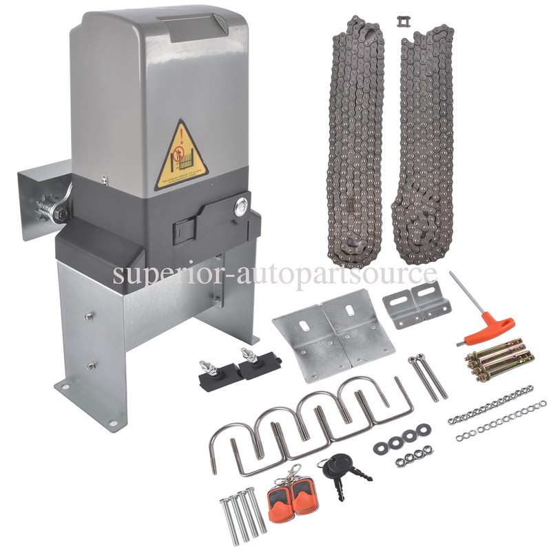 Automatic Sliding Gate Opener Operator Kit Electric with 2 Remotes 1800lbs gallery