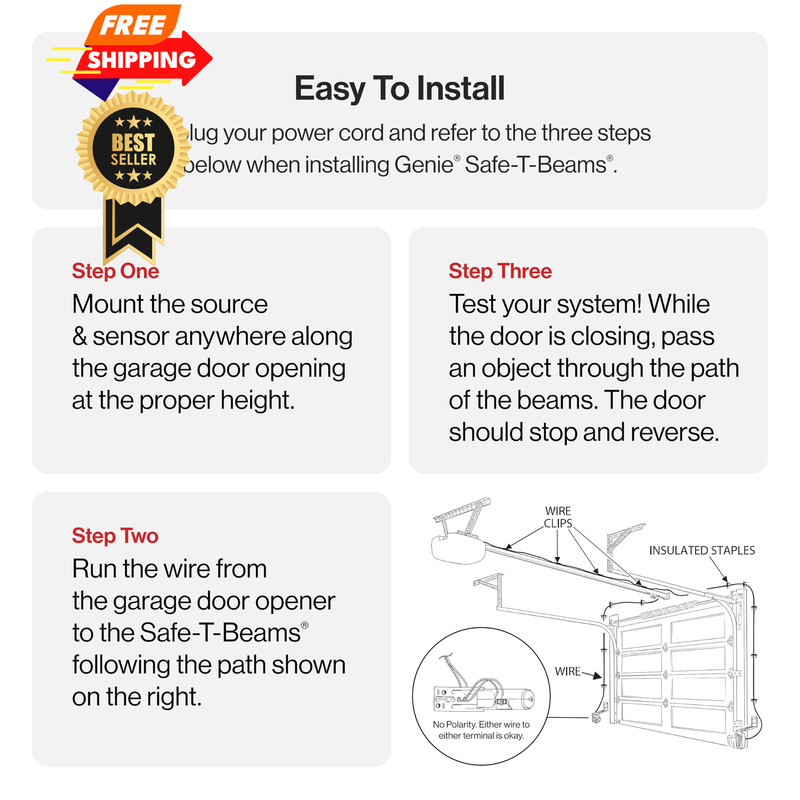 Genie (Authentic) GSTB-R (STB-BL) Safe-T-Beam Replacement One Size, Black gallery