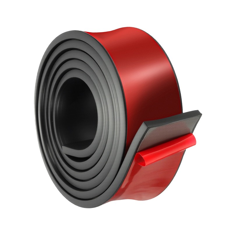 Neoprene Rubber Strips 2″ x 1/4″ x 5′, Self Adhesive Solid Rubber Sheet