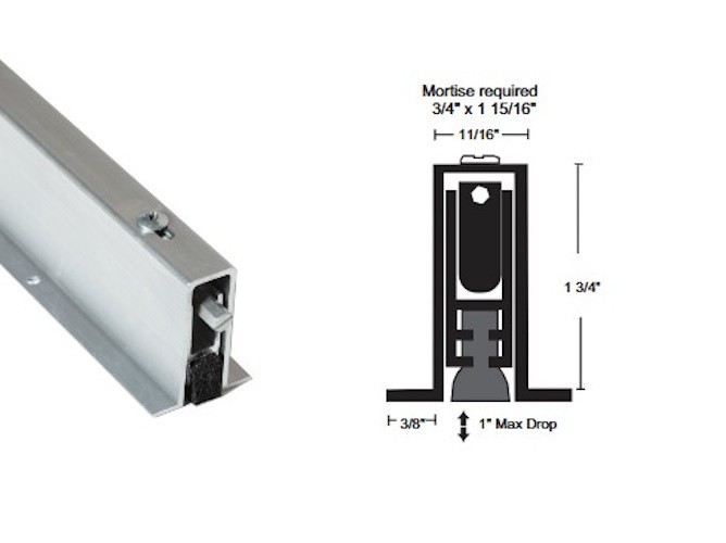 Anodized Aluminum Mortise Automatic Door Bottom w/ Silicone Seal NGP 225S-36″