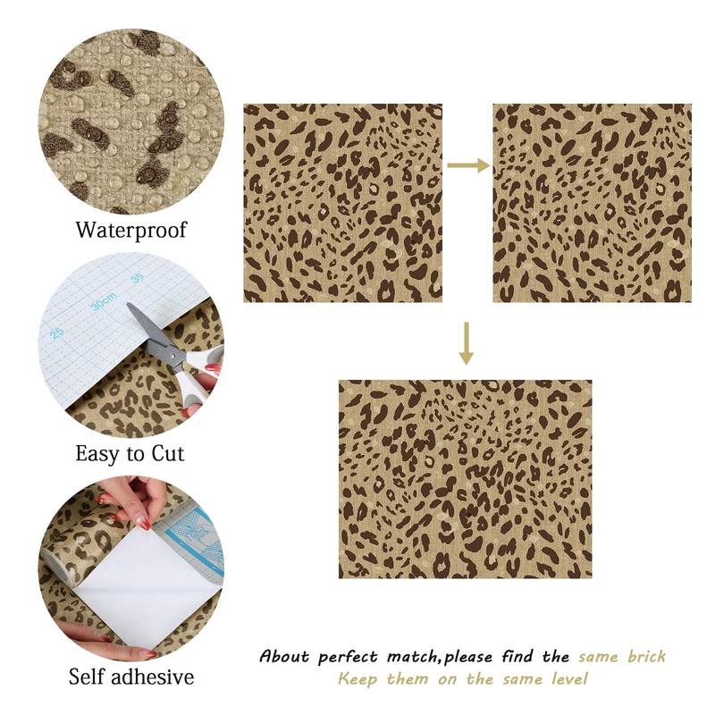 Leopard Print Peel and Stick Wallpaper – Brown & Gold Animal Pattern Removable gallery