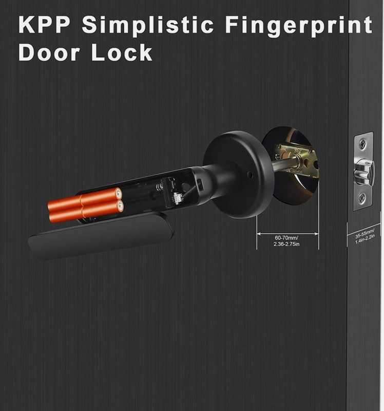 KPP Fingerprint Door Lock, Smart Lock Biometric Keyless Entry Door Handle, gallery