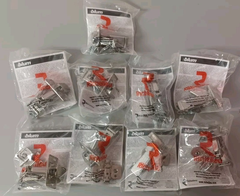 Lot Of 9 Richelieu Blum Clip Top Frameless Hinges (BP71T6552318OU) *NEW*