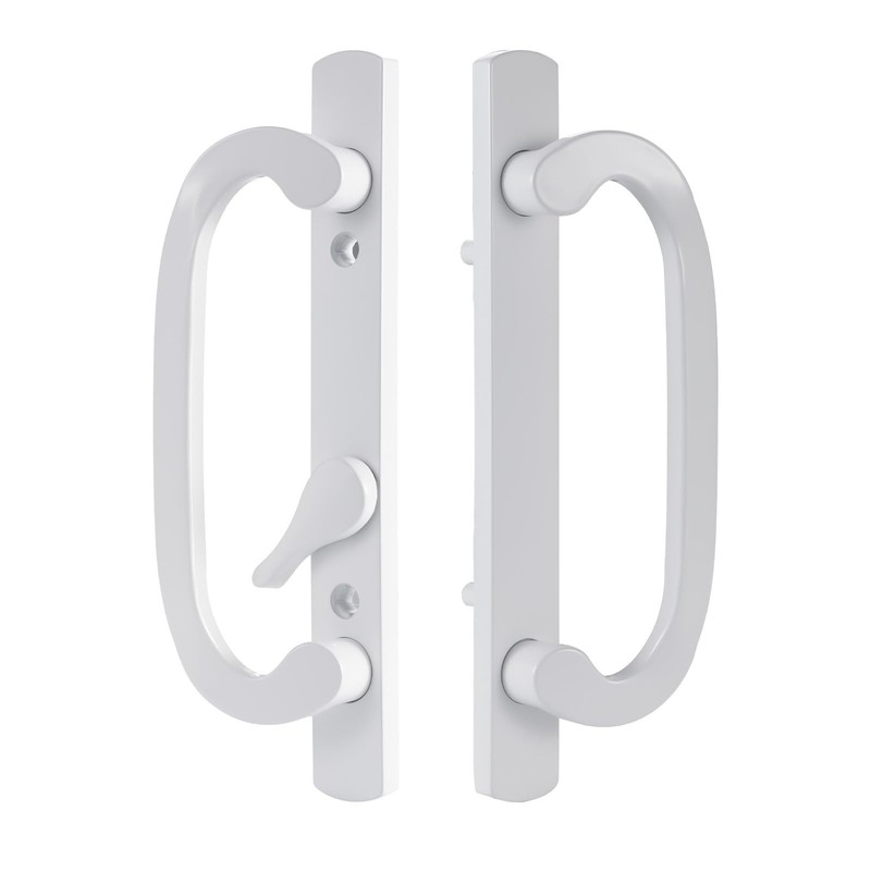 Sliding Patio Door Handleset 45 Keyway 3-15/16″ H.C. No-Handed White Diecast
