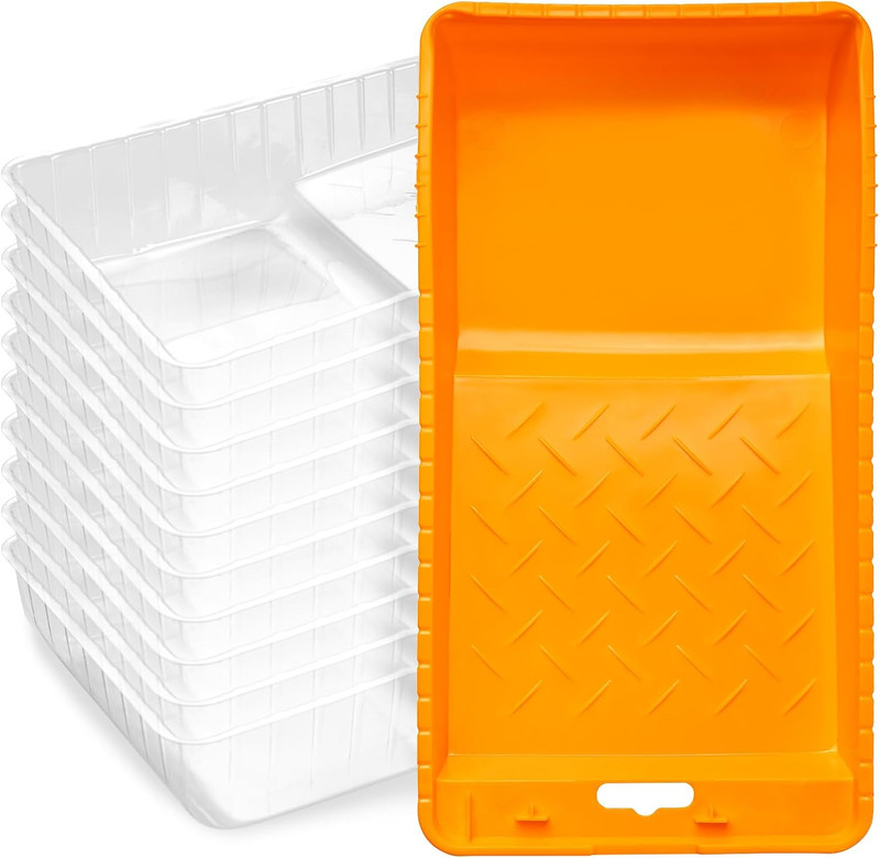 Paint Tray Liner, 4 Inch-10 Pieces, Plastic Paint Tray with Liners, Small Paint