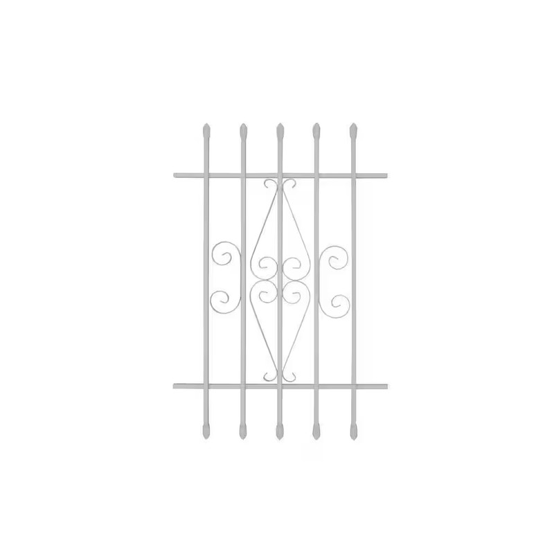 24 In. X 36 In. Spear Point 5-Bar Security Bar Window Guard, White