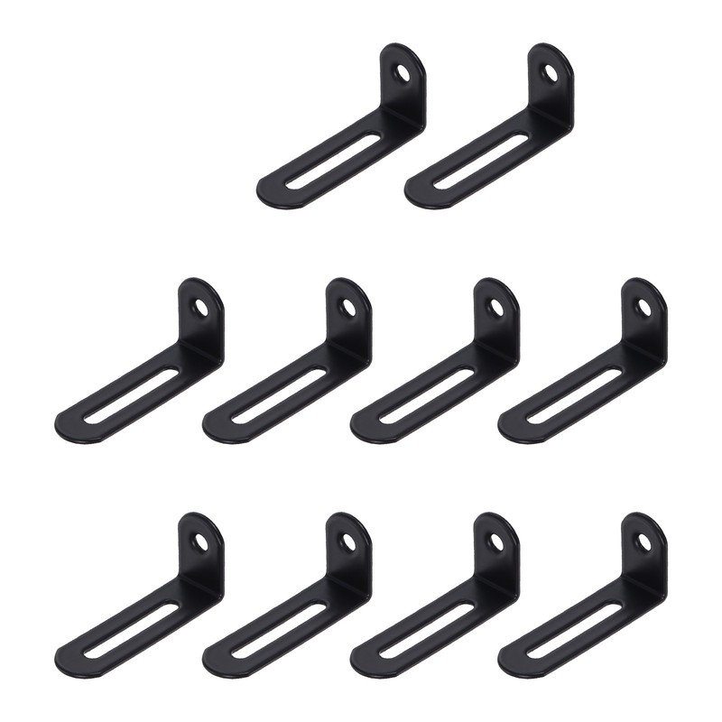 20Pcs Adjustable L-Shape Corner Brace, 0.9″x2.1″x0.6″ Corner Bracket, Black
