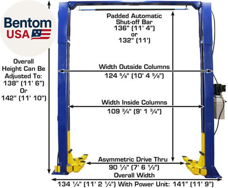 Automotive Equipment 9KOHX 2-Post Vehicle Lift, Overhead Hoist, 12' Minimum Ceil gallery