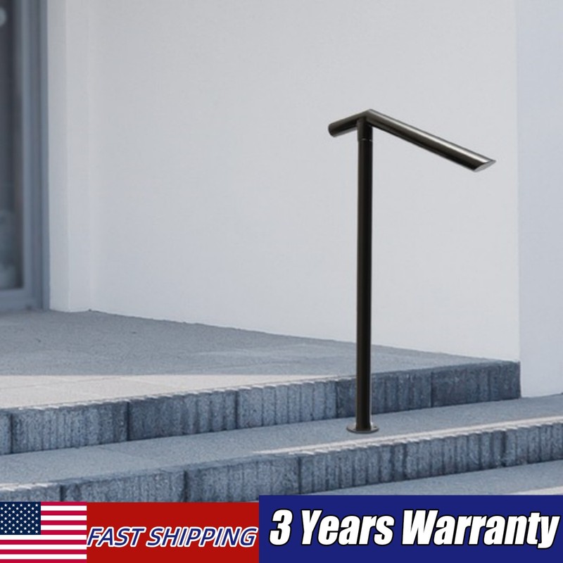 For 2-3 Steps Stair Rail Railing Iron Handrail Kit Outdoor Porch Arm Assist NEW