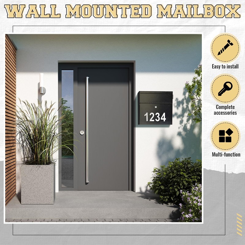 Extra Large Wall Mount Mailboxes for Outside 15.35 x 15 x 7 Inches Locking Se... gallery