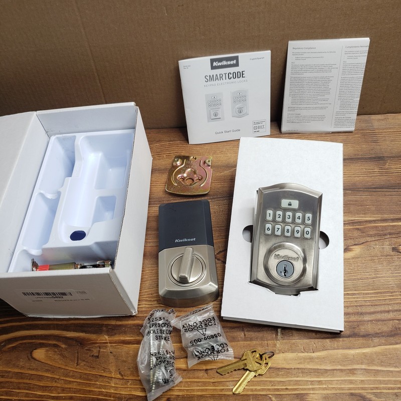 Kwikset 9260TRL15 SmartCode Deadbolts Touchpad Single Cylinder Lock Satin Nickel