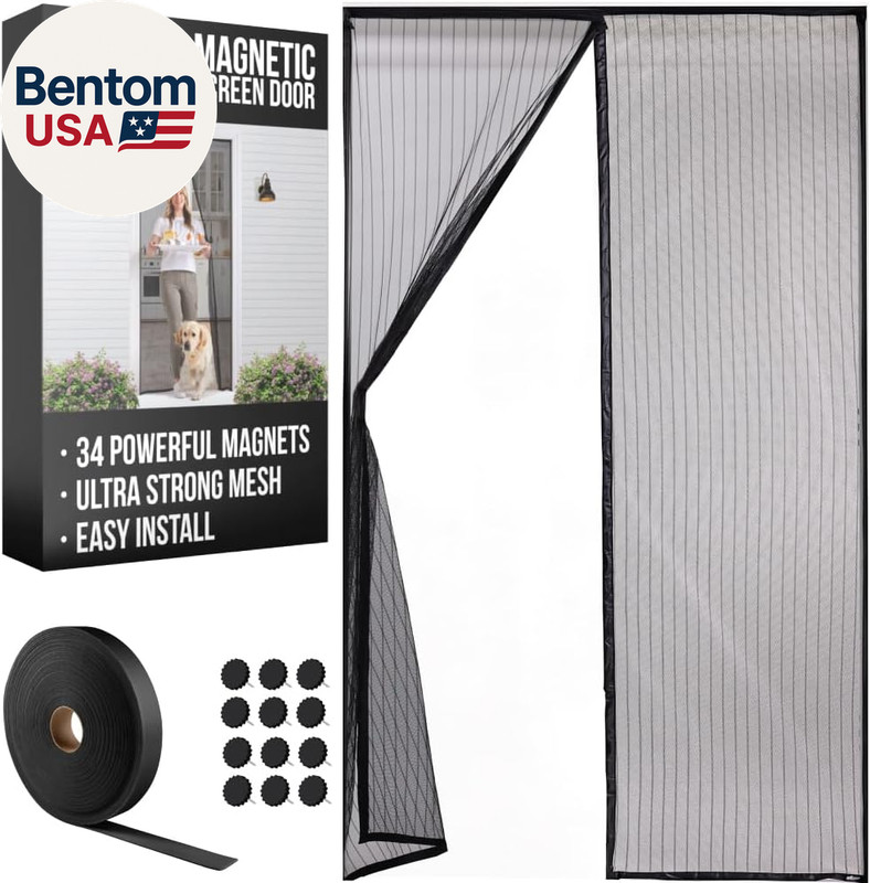 GORILLA GRIP Magnetic Screen Door, Hands Free Mesh Curtain Keeps Bugs and Mosqui