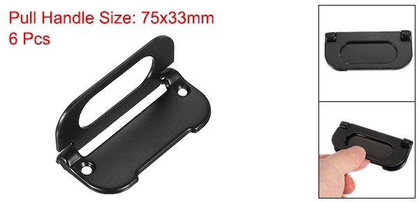 6Pcs Recessed Pull Door Handle Invisible Flush Pull Handles Matte Black gallery