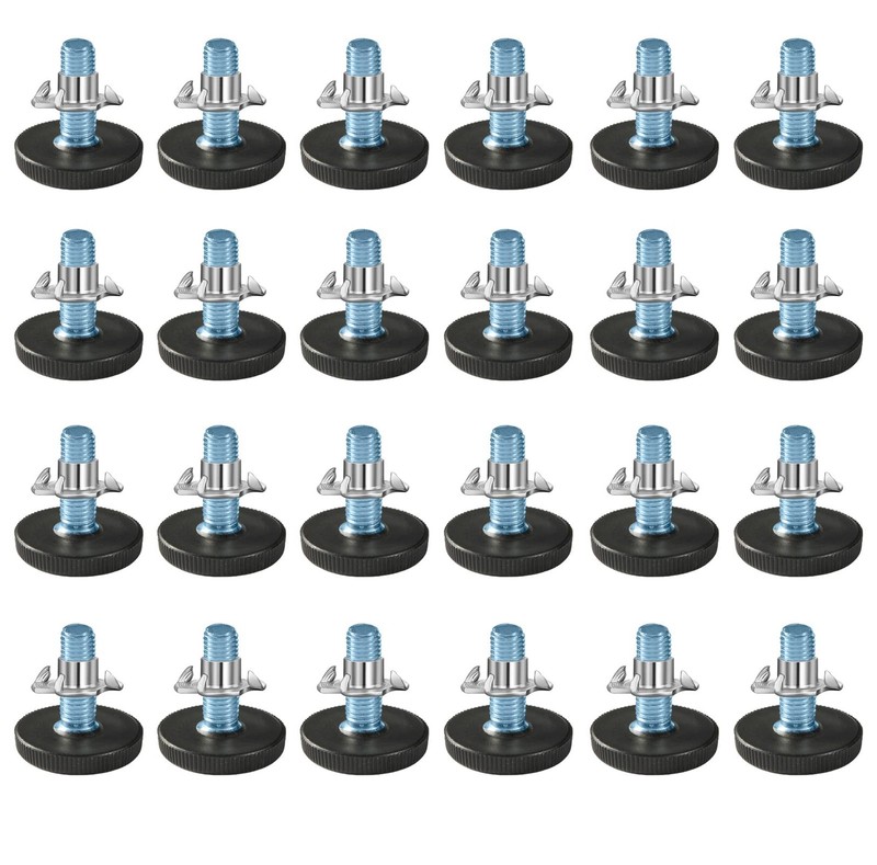 24 Pcs M6 Thread Adjustable Furniture Levelers Screw-in Steel Feet for Tables Ch