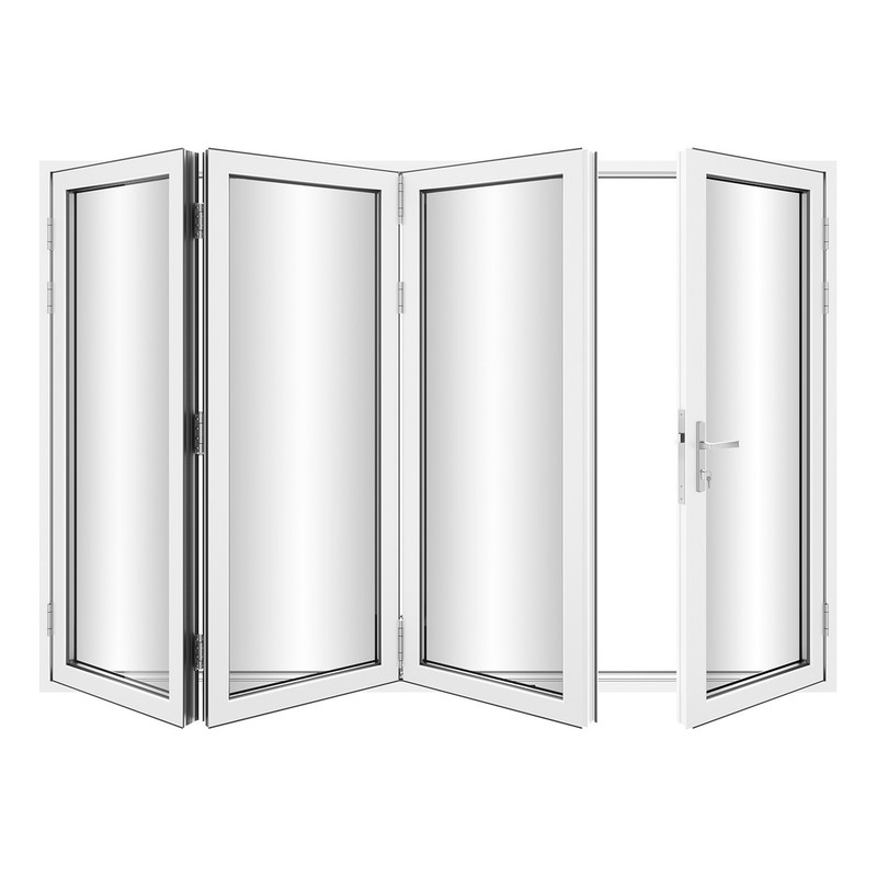 KaMic 120″ x 80″ 4-Panel Aluminum Patio Folding Door Right to Left-Outswing