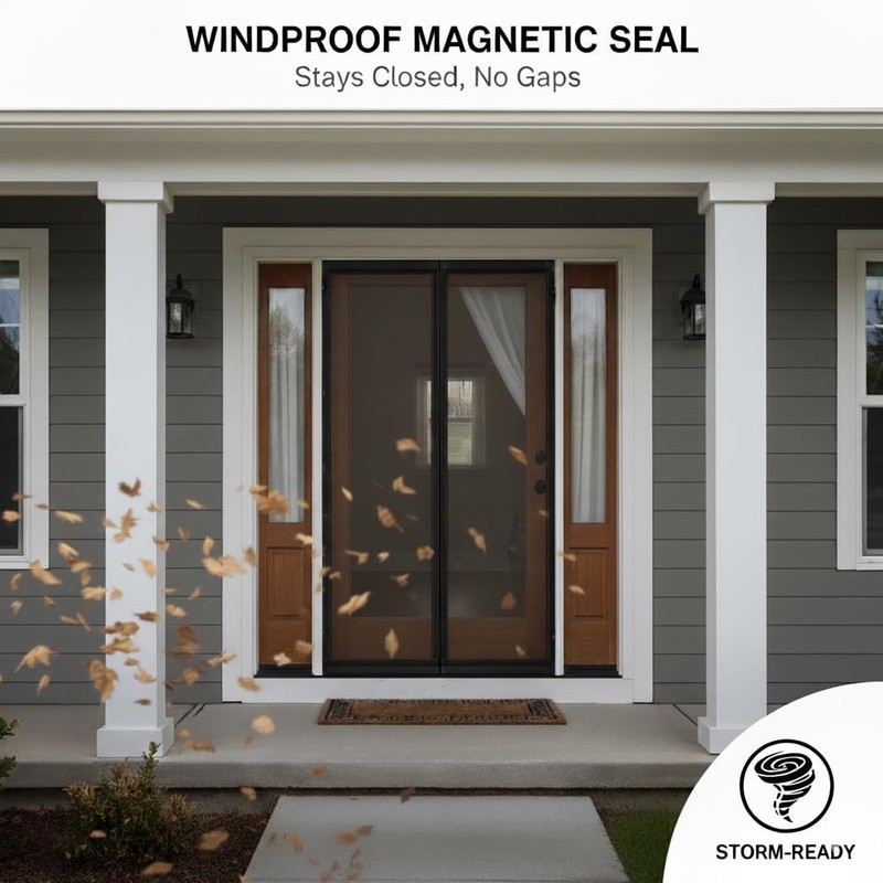 Tear-Resistant Magnetic Screen Door for Home & Patio – Seamless Entry 38"x84" gallery