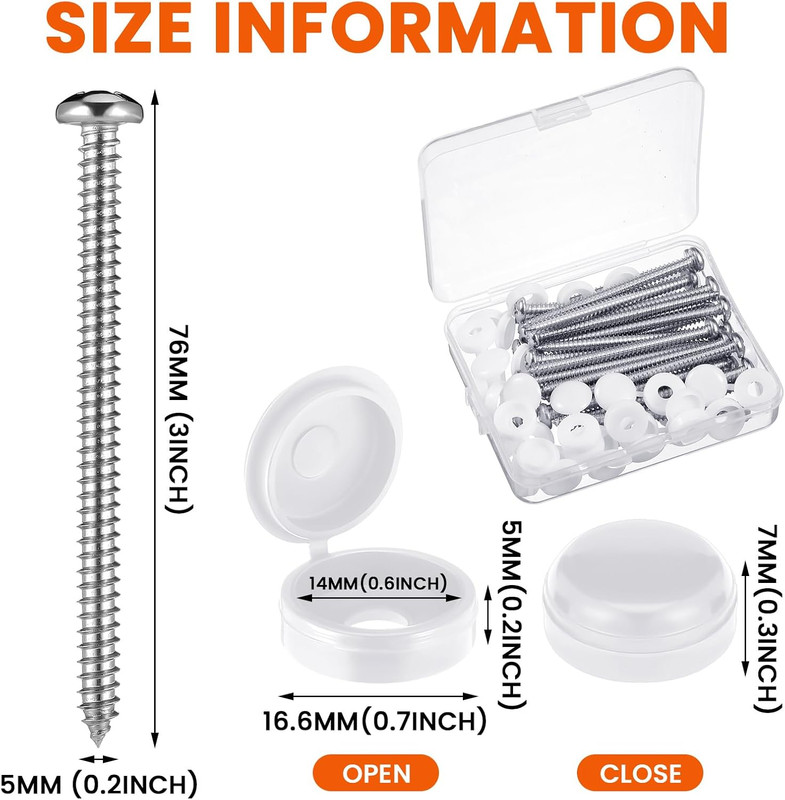 24 Set 3 Inch Shutter Fasteners Shutter Pins Screws and Caps Bulk 304 Metal Stai gallery