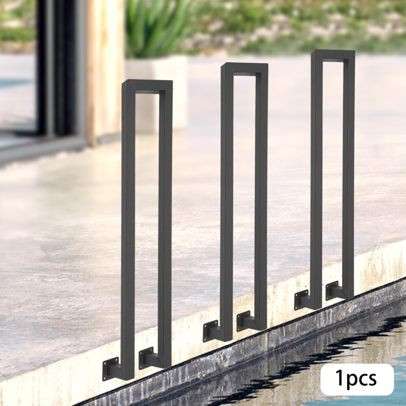 Side Mount Stair Railing, Hand Rail Guardrail, Decorative Railing 85*20cm Black