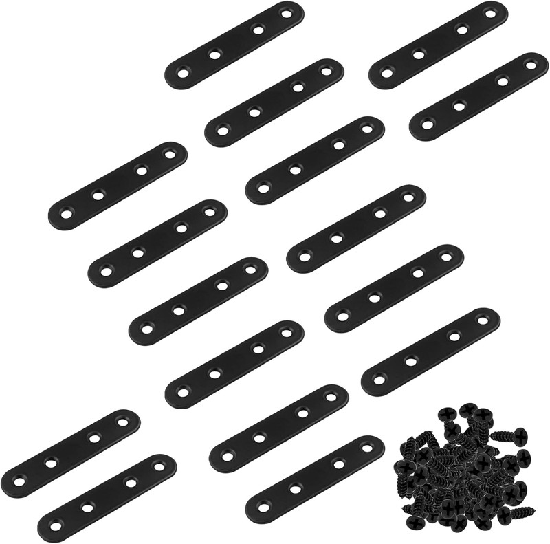 16Pcs 3 Inch Straight Bracket Stainless Steel Brace, Flat Mending Plate Fixing B