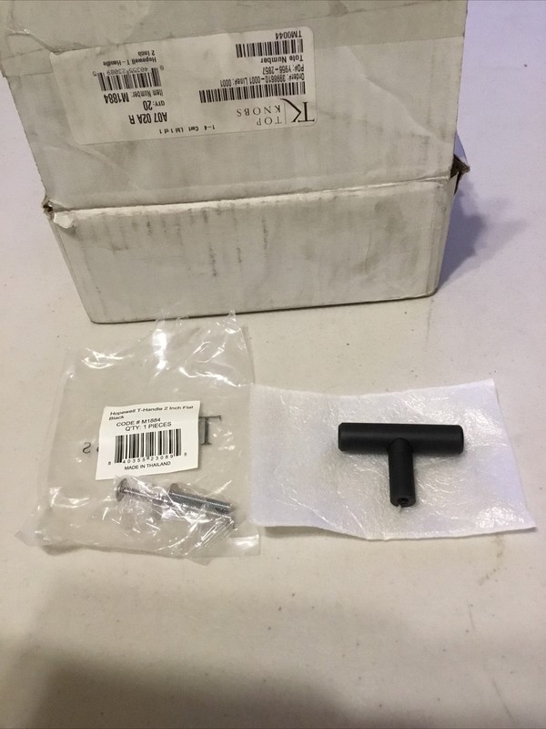 Top Knobs Cabinet T-Handle Hopewell 2 In. Flat Black 2” M1884 Lot(20) Pull Knob