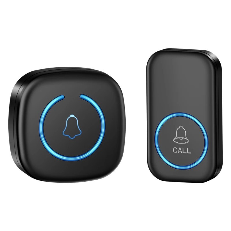 Wireless Doorbell 300m Plug-In Receiver 60 Chimes LED Flash US EU UK