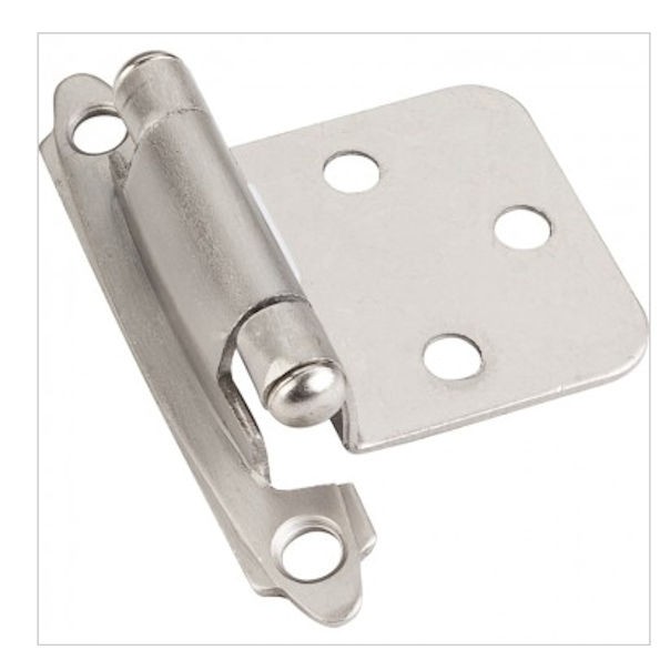 125 PCS, Flush Hinge, Face Frame Self Closing Hinge Satin Nickel