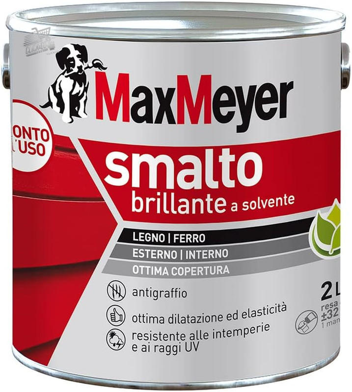 MAXMEYER GLOSSY WHITE WOOD IRON ENAMEL RAL 9010 SOLVENT PAINT 2L