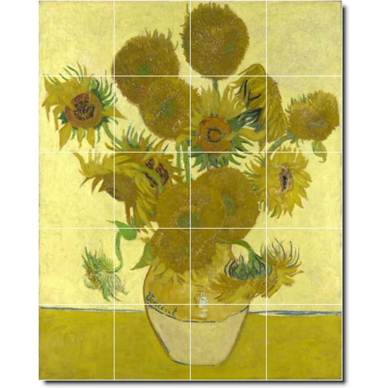 Vincent Van Gogh Flower Tile Mural PT09340. 48 x 60 (20) 12×12 tiles