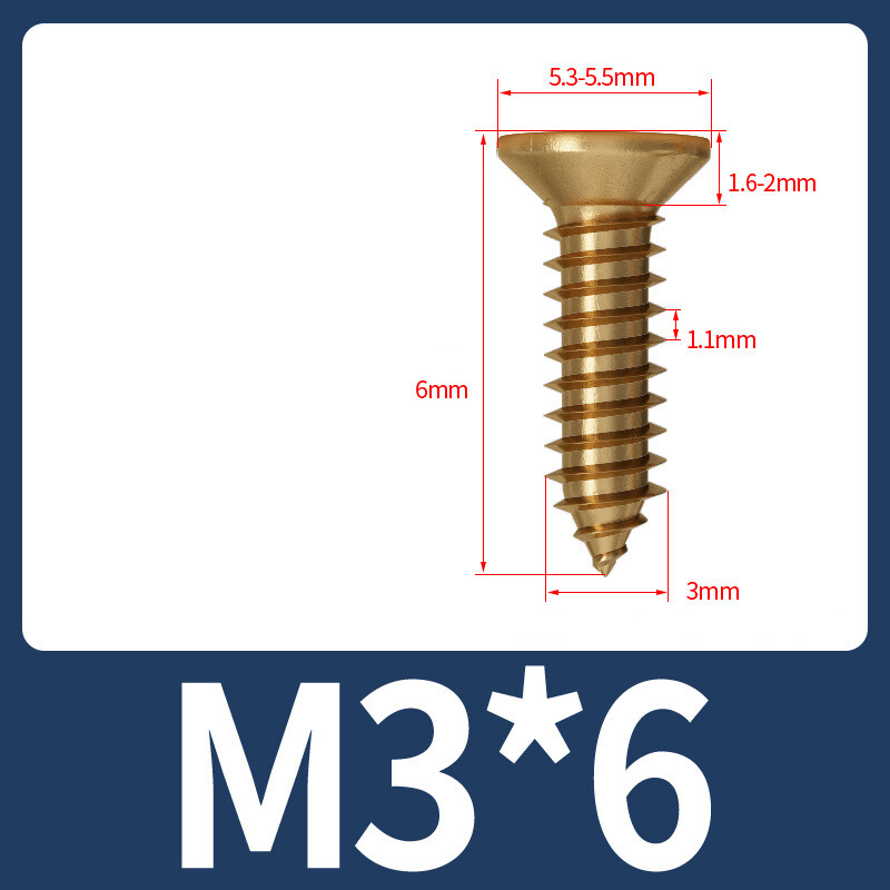 Flat Countersunk Head Tapping Screws Brass Phillips Wood Screw M3 M3.5 M4 M5 M6