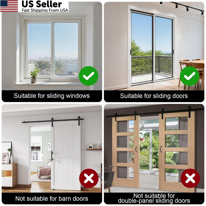 AceMining Sliding Door Security Bar,Heavy Duty Patio 1 Pack, White gallery