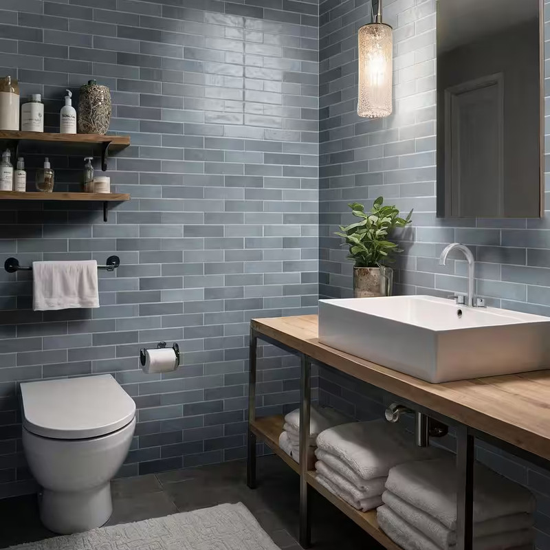 Lakeview Denim Subway Wall Tile, 3 In. X 12 In. Glossy Ceramic Wall Tile (5.5 Sq gallery