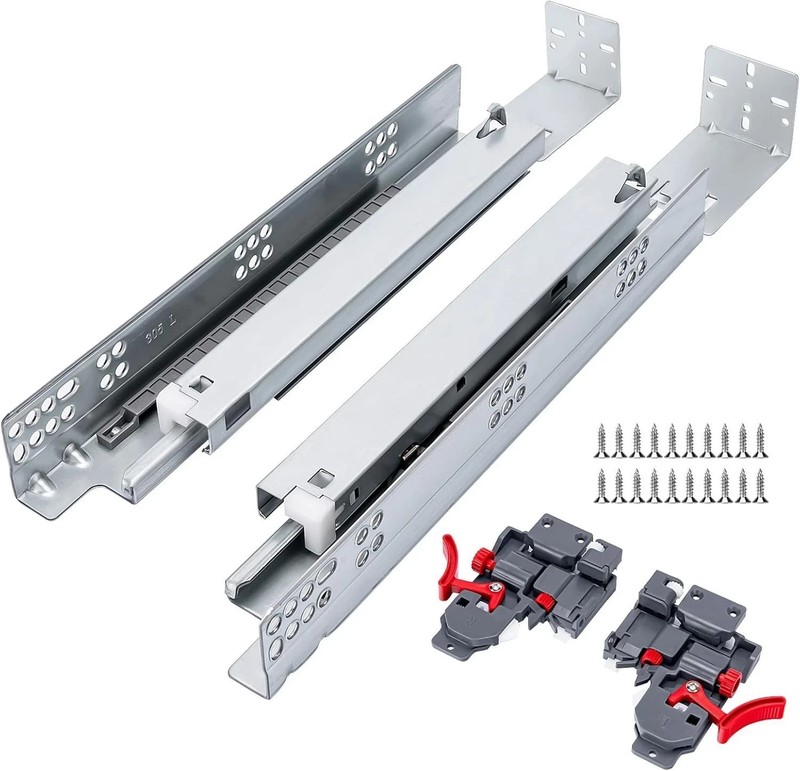 21" Undermount Soft Close Drawer Slides with 3D Locking Devices and Rear Bracket
